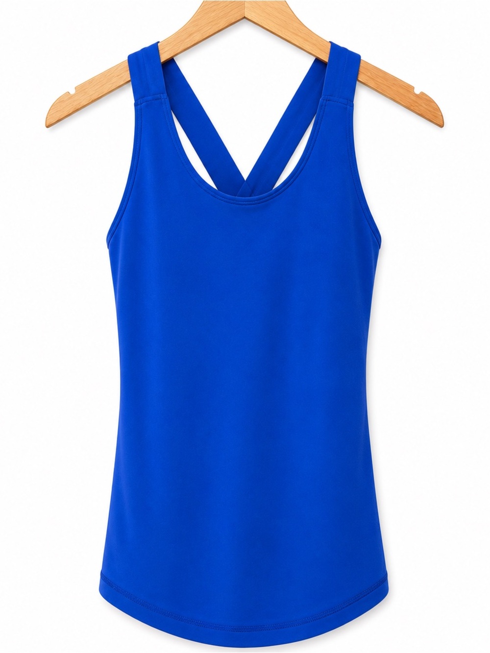 Lululemon Blue Criss Cross Racerback Tank Top Built In Bra Yoga Run Size 2/4